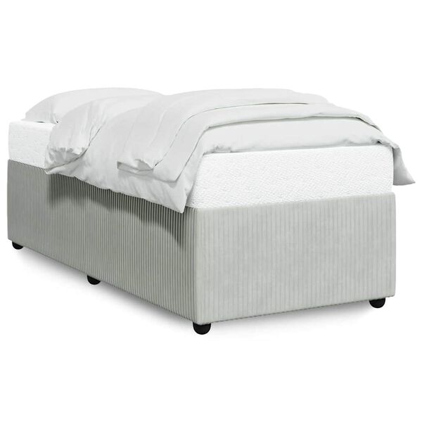 vidaXL Estructura de cama sin colchón terciopelo gris claro 90x190 cm