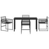 vidaXL Conjunto de Comedor de Jard&iacute;n 5 pcs Negro