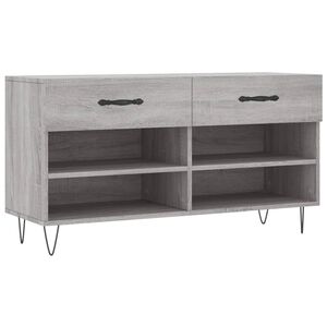 vidaXL Banco zapatero madera de ingenier&iacute;a gris Sonoma 102x35x55 cm