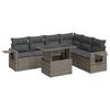 vidaXL Set de sof&aacute;s de jard&iacute;n 7 pzas con cojines rat&aacute;n sint&eacute;tico gris