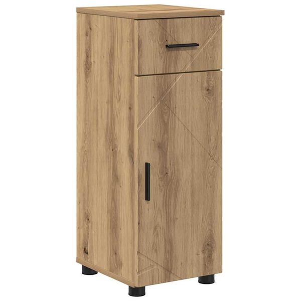 vidaXL Gabinete de Ba&ntilde;o con caj&oacute;n Roble artesanal 30 x 35 x 80 cm