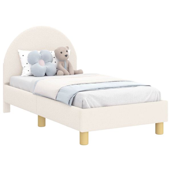 vidaXL Estructura de cama para niños pequeños con cabecera Crema