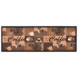 vidaXL Alfombra de cocina lavable Coffee marr&oacute;n 45x150 cm