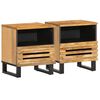 vidaXL Mesitas de noche 2 uds madera maciza mango rugosa 40x34x46 cm