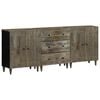 vidaXL Aparadores 3 uds de madera maciza de mango gris claro