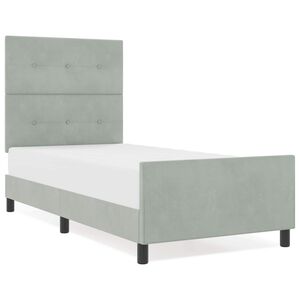 vidaXL Cama tipo Box Spring Gris claro 80 x 200 cm Terciopelo