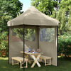 vidaXL Carpa de Fiesta Taup&eacute; 200 x 200 x 306 cm Tela Oxford
