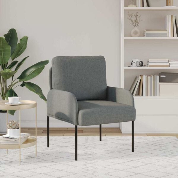 vidaXL Sof&aacute;s con coj&iacute;n 55cm Gris oscuro Madera contrachapada