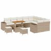 vidaXL Conjunto de sof&aacute; de jard&iacute;n 12 uds. Beige rat&aacute;n sint&eacute;tico