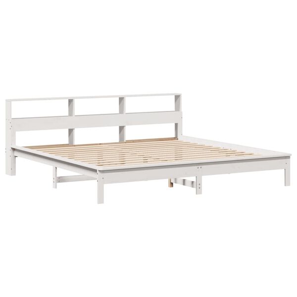 vidaXL Estructura de cama sin colch&oacute;n madera maciza blanca 200x200 cm