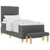 vidaXL Cama tipo Box Spring con cabecera Gris oscuro 200 x 90 cm tela