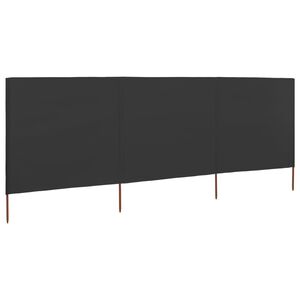 vidaXL Paravientos de playa de 3 paneles de tela 400x120 cm gris
