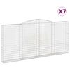 vidaXL Cestas de gaviones 7 uds forma de arco hierro 400x30x180/200 cm