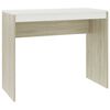 vidaXL Escritorio de madera contrachapada blanco y roble 90x40x72 cm
