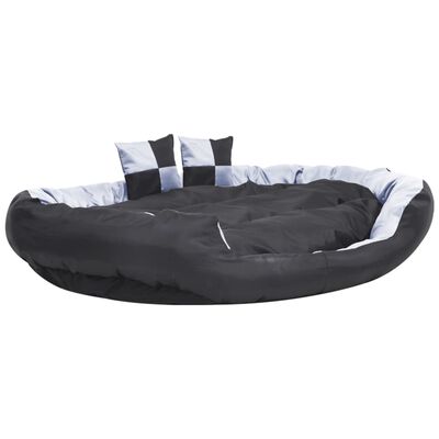 vidaXL Cojín para perro reversible y lavable gris y negro 150x120x25 cm