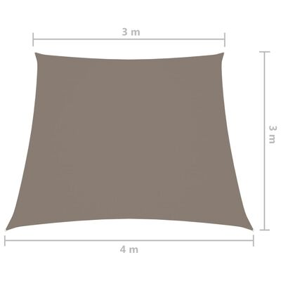 vidaXL Toldo de vela tela oxford trapecio gris taupe 3/4x3 m