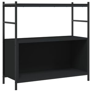 vidaXL Estantería hierro y madera de ingeniería negro 80x30x78,5 cm