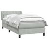 vidaXL Cama box spring con colch&oacute;n terciopelo gris claro 90x210 cm