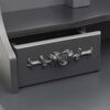 vidaXL Tocador con taburete y espejo triple plegable gris
