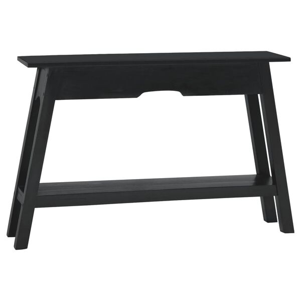 vidaXL Mesa consola madera maciza de caoba negro 110x30x75 cm
