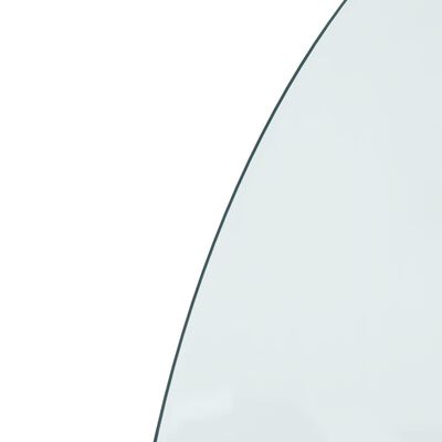 vidaXL Placa de vidrio para chimenea semicircular 800x500 mm