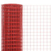 vidaXL Alambrada de gallinero acero revestimiento PVC rojo 10x0,5 m