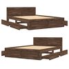 vidaXL Cama con cabecero madera de ingenier&iacute;a marr&oacute;n roble 120x190 cm