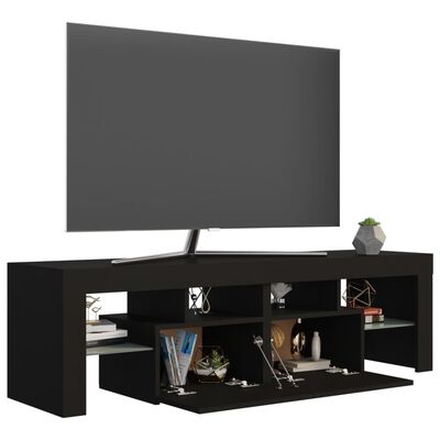 vidaXL Mueble de TV con luces LED negro 140x36,5x40 cm