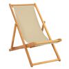 vidaXL Silla de playa Beige Madera de teca maciza
