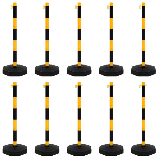 vidaXL Juego de barrera con postes y cadena plástico 10 m