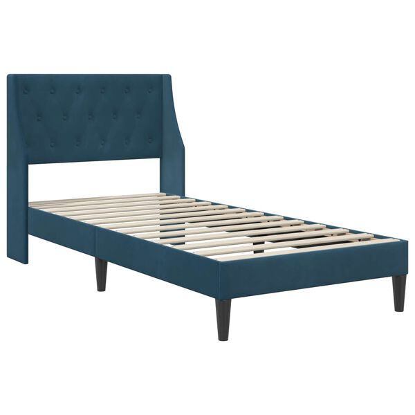 vidaXL Estructura de cama con colch&oacute;n Azul 80 x 200 cm Terciopelo