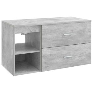 vidaXL Juego de muebles de ba&ntilde;o 2 uds. Gris Hormig&oacute;n