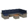 vidaXL Conjunto de sof&aacute;s de jard&iacute;n 9 uds. Gris rat&aacute;n sint&eacute;tico