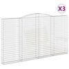 vidaXL Cestas de gaviones 3 uds forma de arco hierro 400x30x220/240 cm