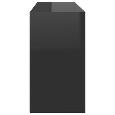 vidaXL Banco zapatero madera contrachapada negro brillo 103x30x54,5 cm