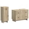vidaXL Juego de gabinete de ba&ntilde;o de 2 piezas EDE Roble Sonoma