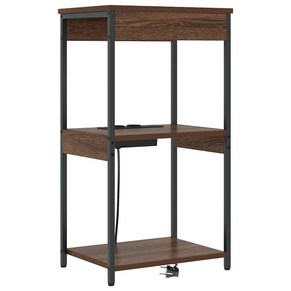 vidaXL Armario de Noche con estante Roble Marr&oacute;n 41 x 31 x 76 cm