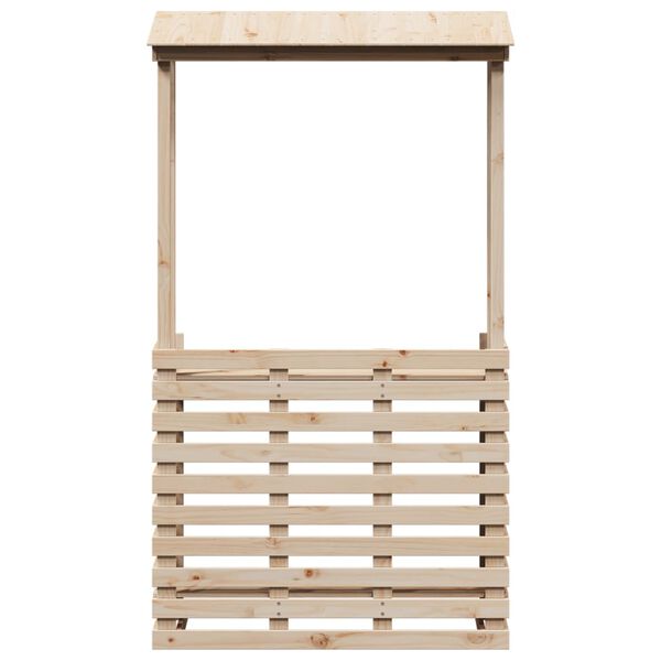 vidaXL Mesa de bar de jard&iacute;n con techo madera maciza 112,5x57x195,5 cm