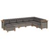 vidaXL Set de sof&aacute;s de jard&iacute;n 8 pzas y cojines rat&aacute;n sint&eacute;tico gris