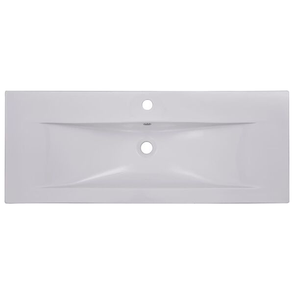 vidaXL Lavabo encastrado de cerámica blanco 101x39,5x18,5 cm