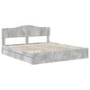 vidaXL Cama con almacenamiento con cabecera Gris Concreto 200 x 200 cm