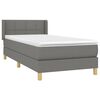 vidaXL Cama box spring con colch&oacute;n tela gris oscuro 90x190 cm