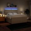 vidaXL Cama box spring con colch&oacute;n tela color crema 180x200 cm