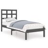 vidaXL Estructura de cama individual madera maciza gris 90x190 cm