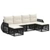vidaXL Conjunto de sof&aacute;s de jard&iacute;n 6 uds. Negro y Blanco Crema
