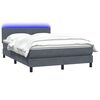 vidaXL Cama box spring con colch&oacute;n y LED terciopelo gris oscuro 140x220 cm