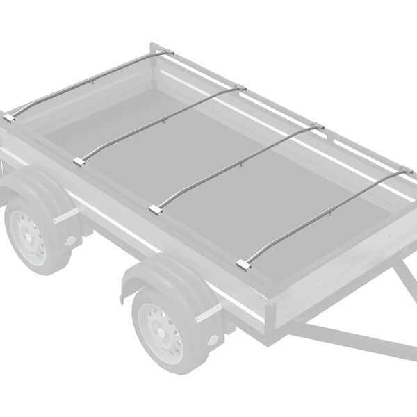 vidaXL adecuado para soporte de lona plana 4 pcs Plateado 100-145 cm