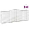 vidaXL Cestas gaviones 10 uds forma de arco hierro 400x50x140/160 cm