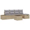 vidaXL Conjunto de sof&aacute;s de jard&iacute;n 6 uds. Beige rat&aacute;n sint&eacute;tico