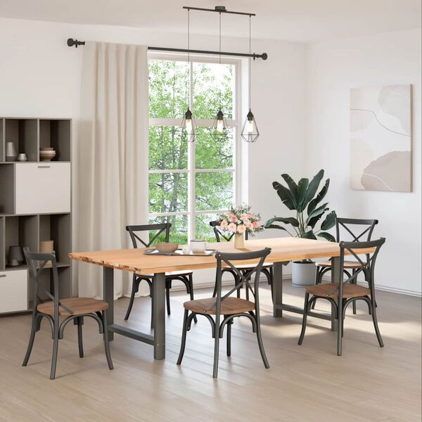 vidaXL Patas para mesa de comedor antracita (2 unidades, 90 x 72-73 cm, acero)